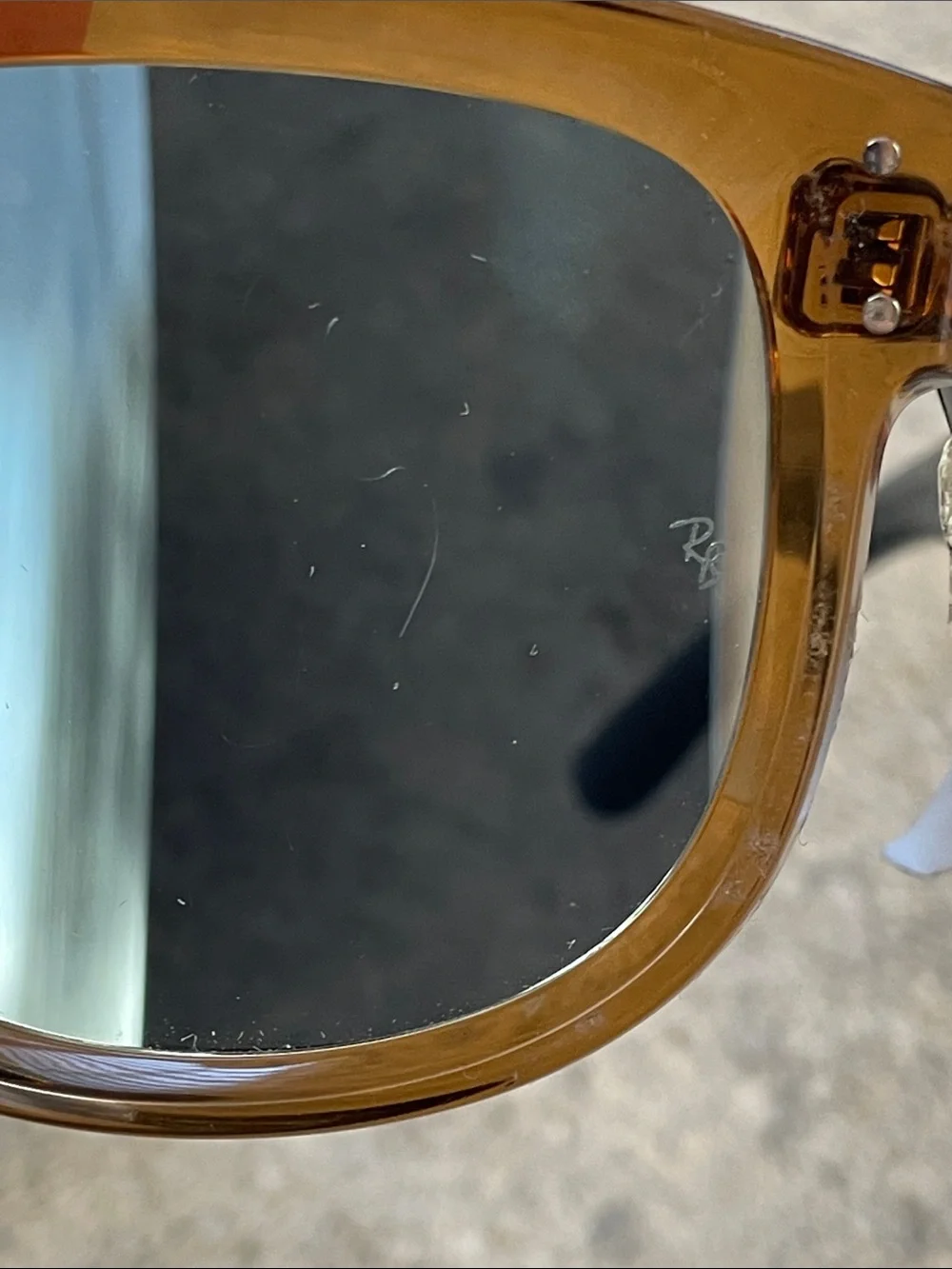 New Ray Ban Boyfriend Reverse Sunglasses Polished Transparent Camel Brown